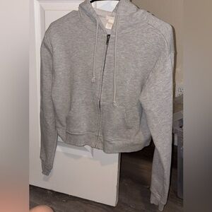 Tilly's Heather cropped Gray Hoodie